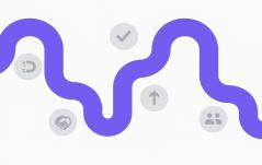 Imagem ilustrativa de um caminho sinuoso com ícones de redes sociais e conexões, representando estratégias de marketing digital e social media.